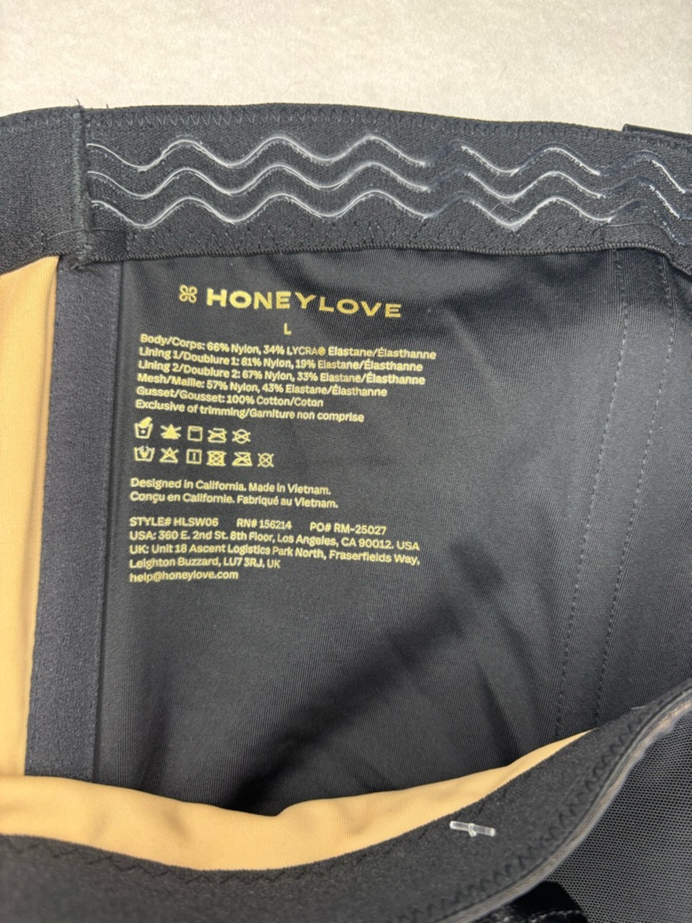 Honeylove Black High-Waist Shaping Bodysuit with Mesh Insets - Picture 6 of 13